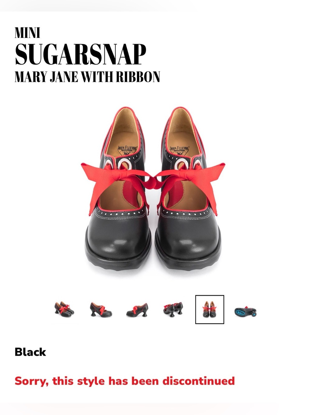 Preowned John Fluevog Mini Sugarsnap Mary Janes In Black Size 9